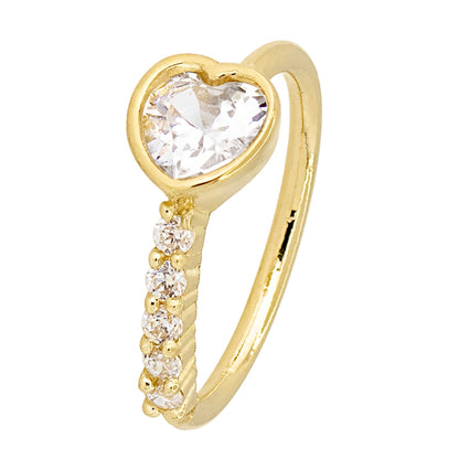 Jewelry Avalanche 14K Gold Bezel Heart Nose Hoop Ring, 20G, 8mm, Twist-open