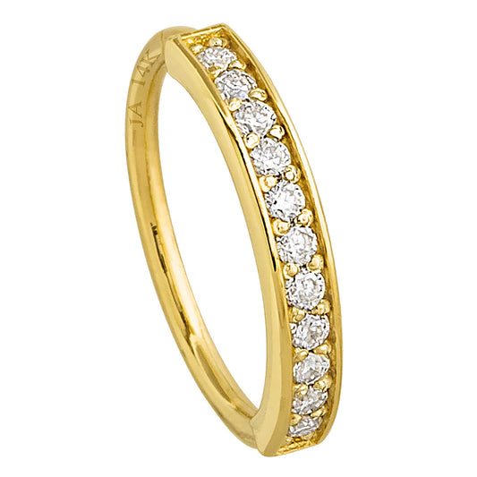Jewelry Avalanche Solid 20G 14K Gold Moissanite Nose Hoop Ring, 11-stone Nose Ring