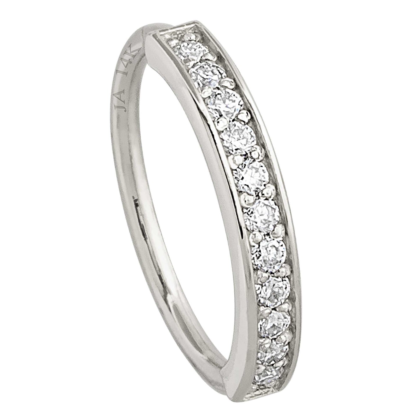 Jewelry Avalanche Solid 20G 14K Gold Prong Set 11-Stone Diamond Nose Ring