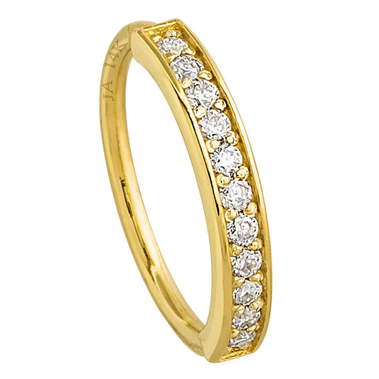 Jewelry Avalanche Solid 20G 14K Gold Prong Set 11-Stone Diamond Nose Ring