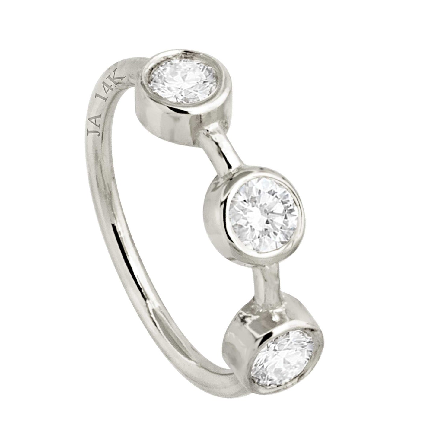 Jewelry Avalanche 20G 14K Gold Bezel Set 3-stone Moissanite Nose Hoop Ring