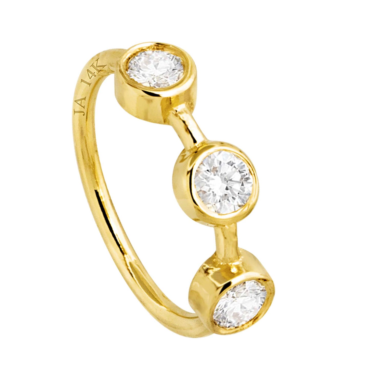 Jewelry Avalanche 20G 14K Gold Bezel Set 3-stone Moissanite Nose Hoop Ring