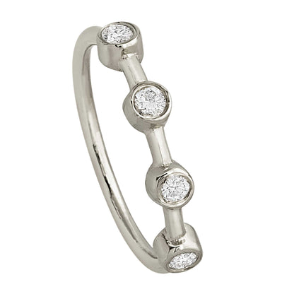 Jewelry Avalanche 14K Gold 4-stone Moissanite Nose Hoop, Bezel Set, 8mm, 20G Nose Ring