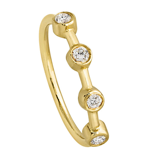Jewelry Avalanche 14K Gold 4-stone Diamond Nose Hoop, Bezel Set, 8mm, 20G Nose Ring
