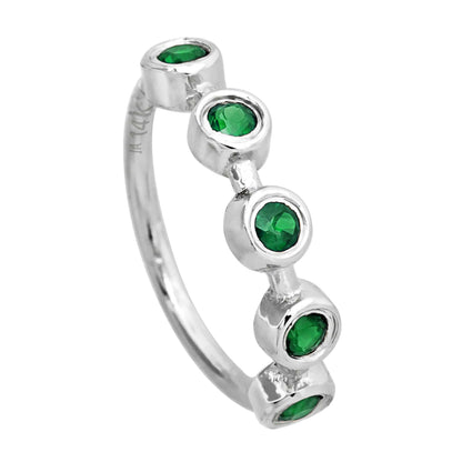 Jewelry Avalanche 20G 14K Gold 5-stone Bezel Set Emerald Nose Hoop, 8mm, May Birthstone Hoop