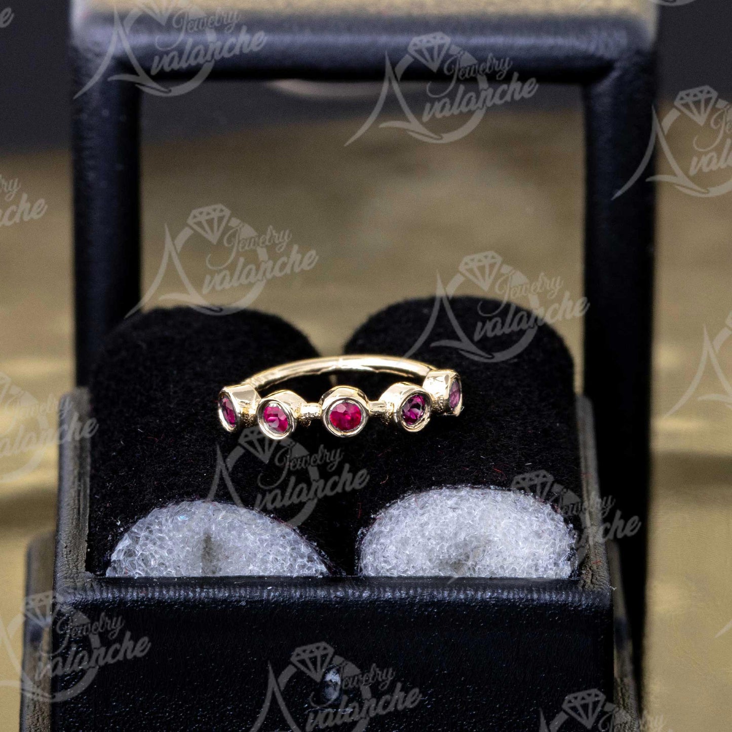 Jewelry Avalanche Bezel Set Ruby Nose Hoop, 20G 14K Gold Nose Ring, 8mm