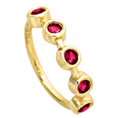 Jewelry Avalanche Bezel Set Ruby Nose Hoop, 20G 14K Gold Nose Ring, 8mm