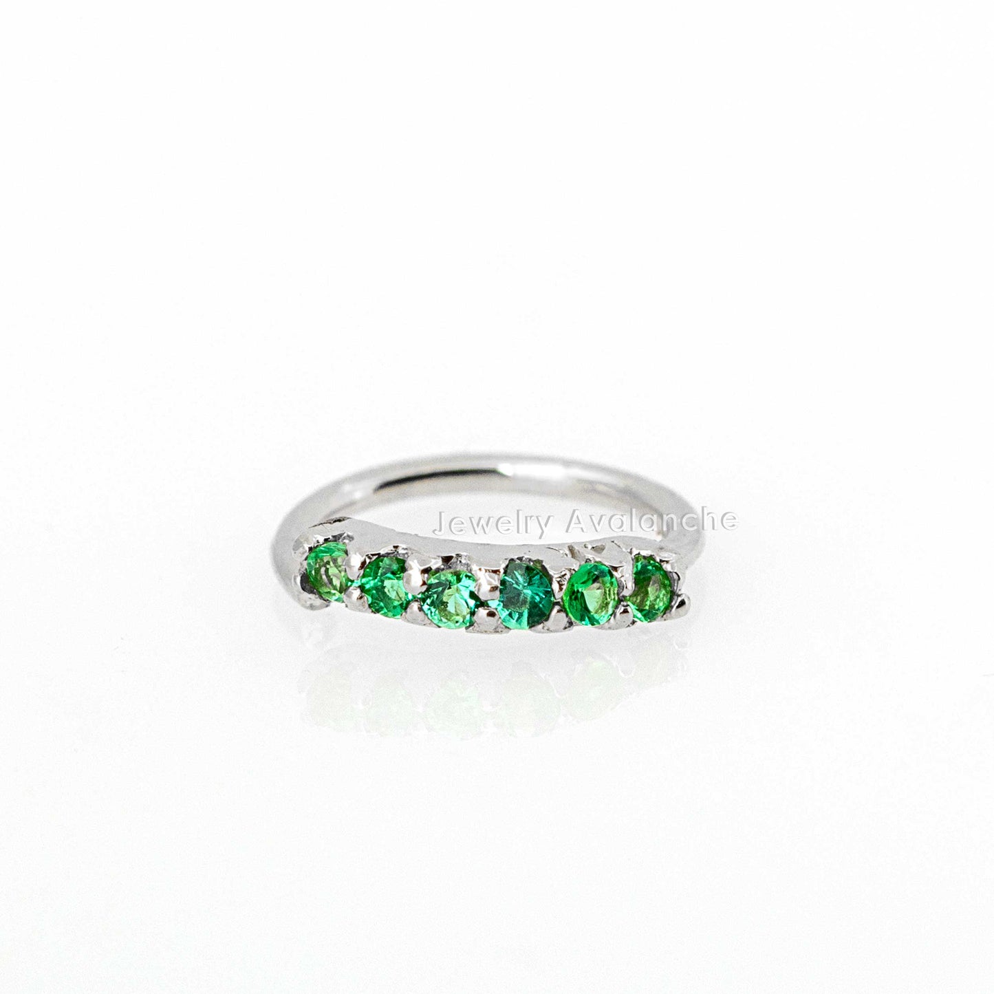 Jewelry Avalanche Unisex 20G 14K Gold Emerald Nose Hoop, 6mm(1/4") Nose Ring