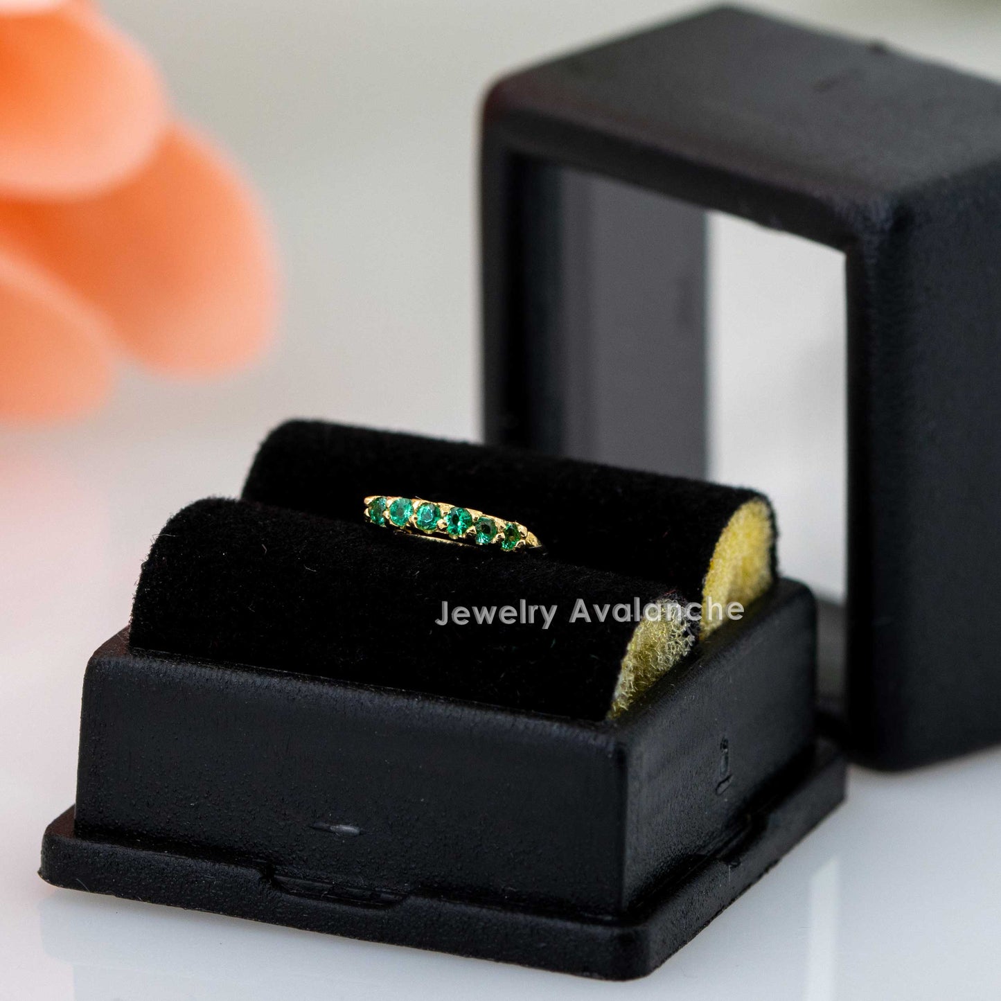 Jewelry Avalanche Unisex 20G 14K Gold Emerald Nose Hoop, 6mm(1/4") Nose Ring