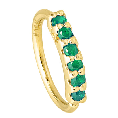 Jewelry Avalanche Unisex 20G 14K Gold Emerald Nose Hoop, 6mm(1/4") Nose Ring