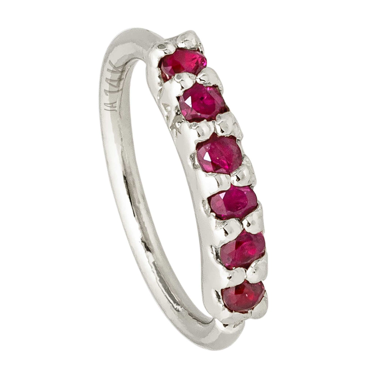 Jewelry Avalanche Unisex 20G 14K Gold Ruby Nose Hoop, 6mm(1/4") Nose Ring