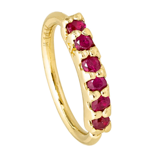 Jewelry Avalanche Unisex 20G 14K Gold Ruby Nose Hoop, 6mm(1/4") Nose Ring