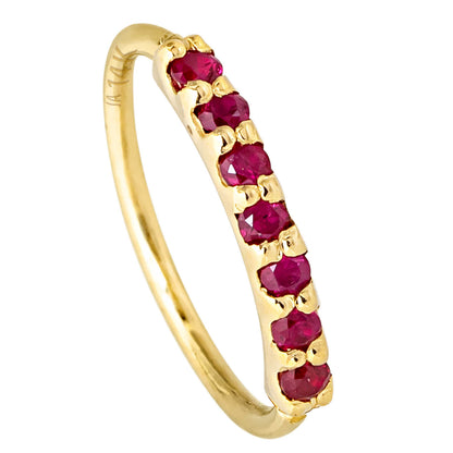 Jewelry Avalanche Unisex 20G 14K Gold 7-stone Ruby Nose Hoop, 8mm(5/16") Nose Ring