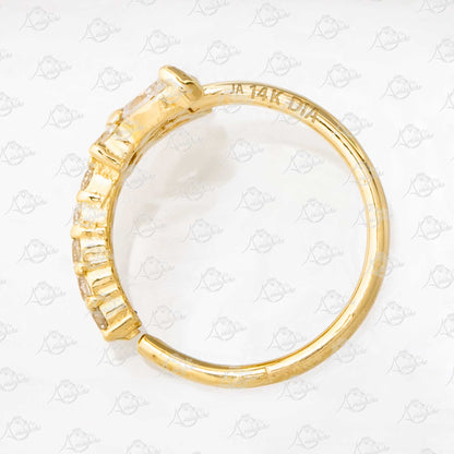 Jewelry Avalanche 14K Gold Butterfly Diamond Nose Hoop Ring, 20G 8mm Twist-open Nose Ring