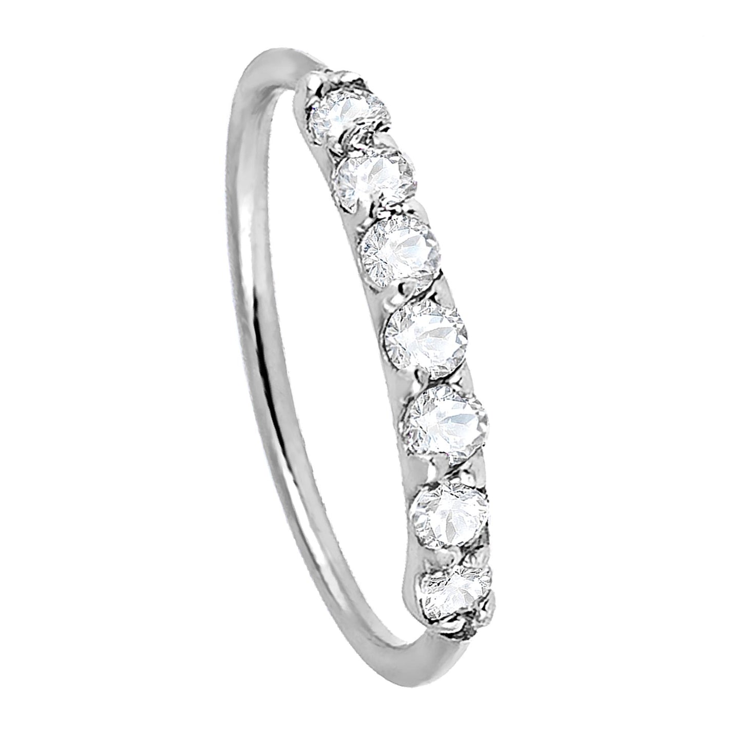 Jewelry Avalanche Unisex 20G 14K Gold Nose Hoop Ring with Diamonds, 8mm Diameter, Twist-open