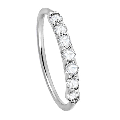 Jewelry Avalanche Unisex 20G 14K Gold Nose Hoop Ring with Diamonds, 8mm Diameter, Twist-open