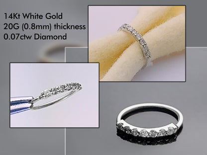 Jewelry Avalanche Unisex 20G 14K Gold Nose Hoop Ring with Diamonds, 8mm Diameter, Twist-open