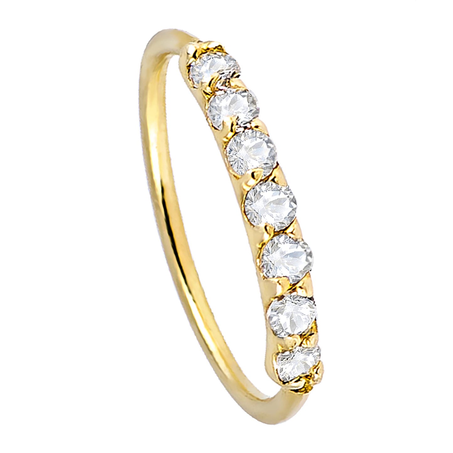 Jewelry Avalanche Unisex 20G 14K Gold Nose Hoop Ring with Diamonds, 8mm Diameter, Twist-open