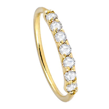 Jewelry Avalanche Unisex 20G 14K Gold Nose Hoop Ring with Diamonds, 8mm Diameter, Twist-open