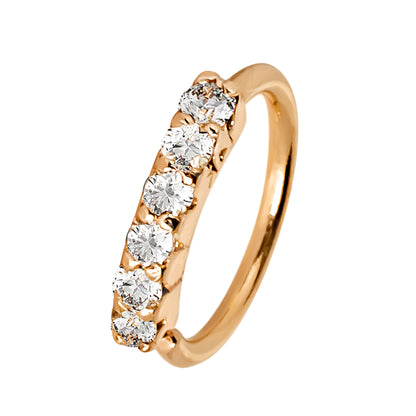 Jewelry Avalanche Unisex 20G 14K Gold Nose Hoop Ring with Moissanites, 6mm Nose Ring