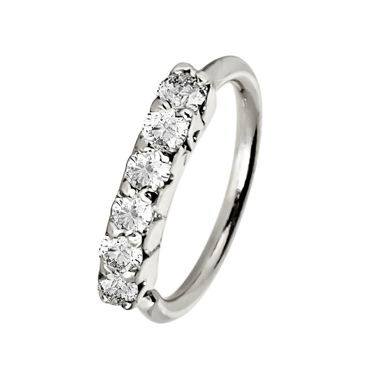 Jewelry Avalanche Unisex 20G 14K Gold Nose Hoop Ring with Moissanites, 6mm Nose Ring