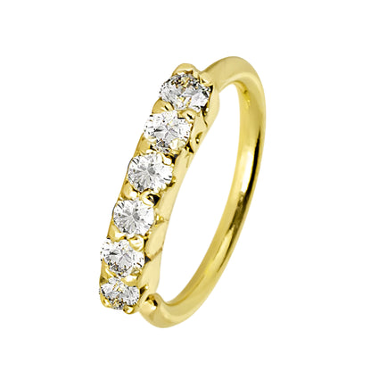 Jewelry Avalanche Unisex 20G 14K Gold Nose Hoop Ring with Moissanites, 6mm Nose Ring