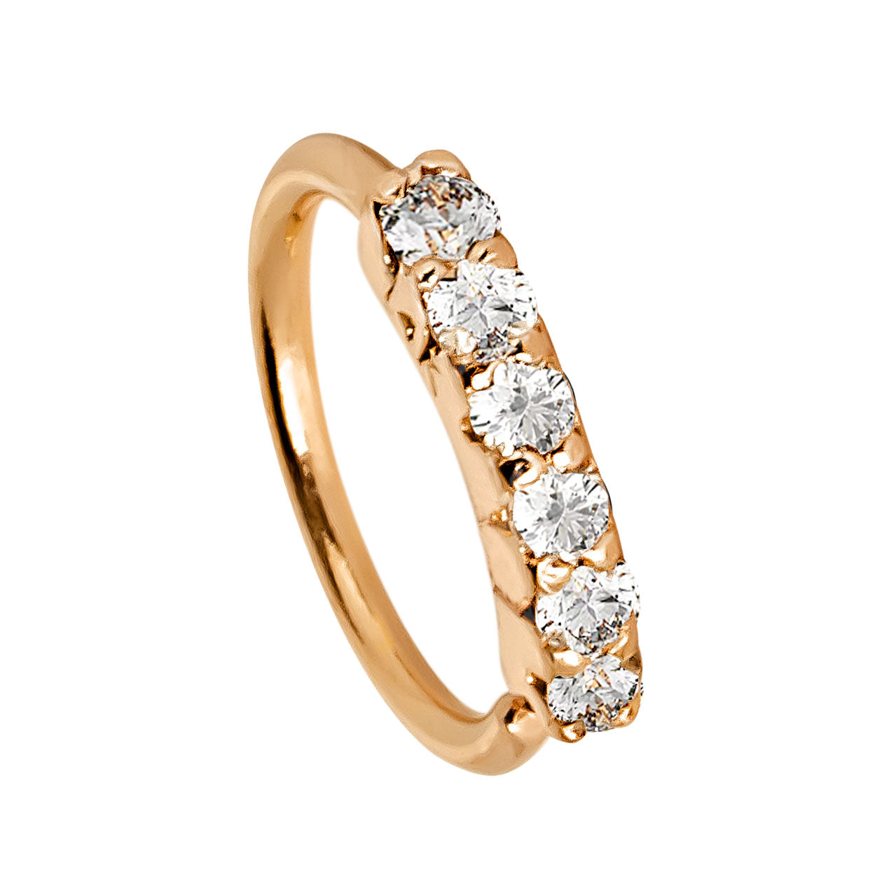 Jewelry Avalanche Unisex 20G 14K Gold Nose Hoop Ring with Diamonds, 6mm Twist-open Nose Ring