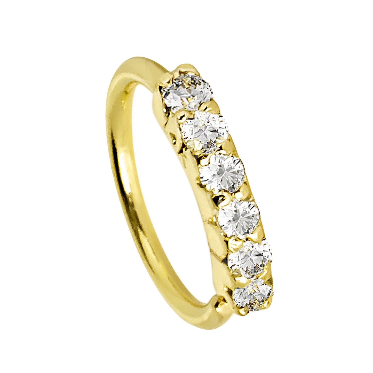 Jewelry Avalanche Unisex 20G 14K Gold Nose Hoop Ring with Diamonds, 6mm Twist-open Nose Ring