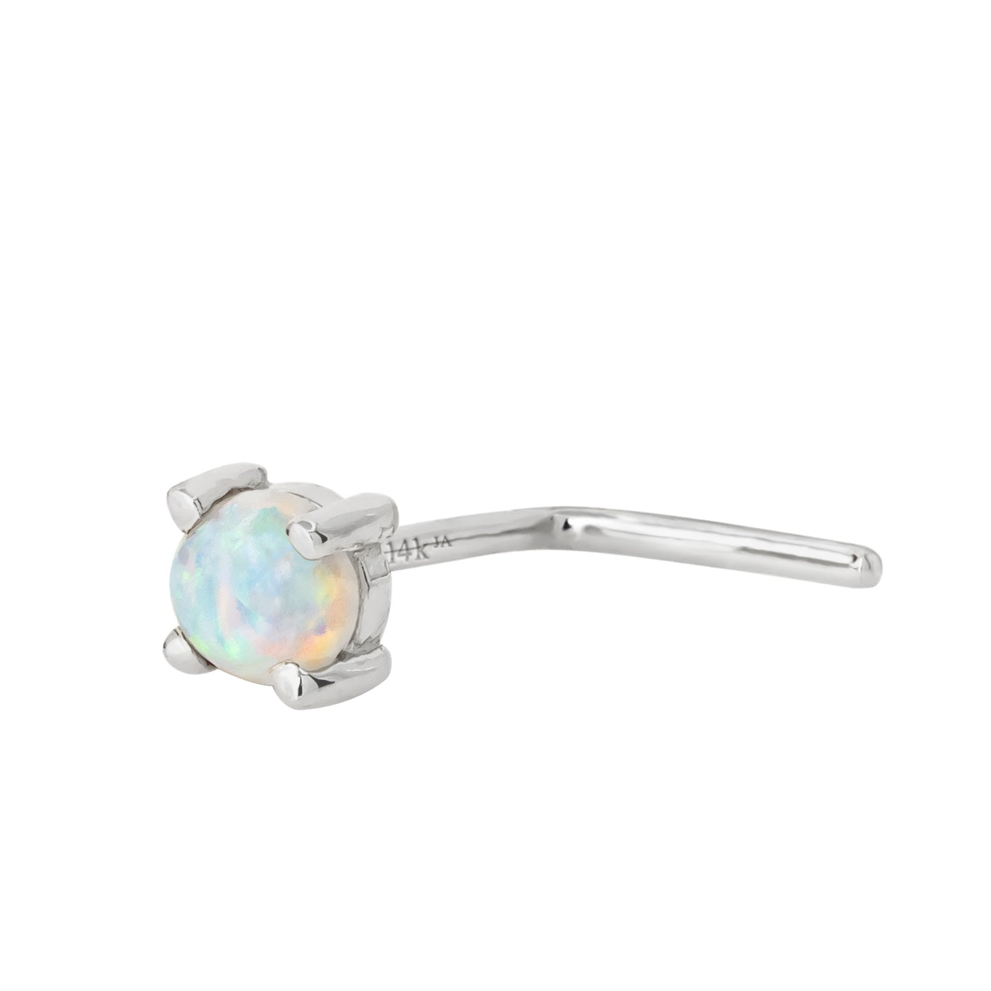 Jewelry Avalanche Natural Australian Opal Nose Stud 22G 14K Gold L-shape Nose Ring Stud