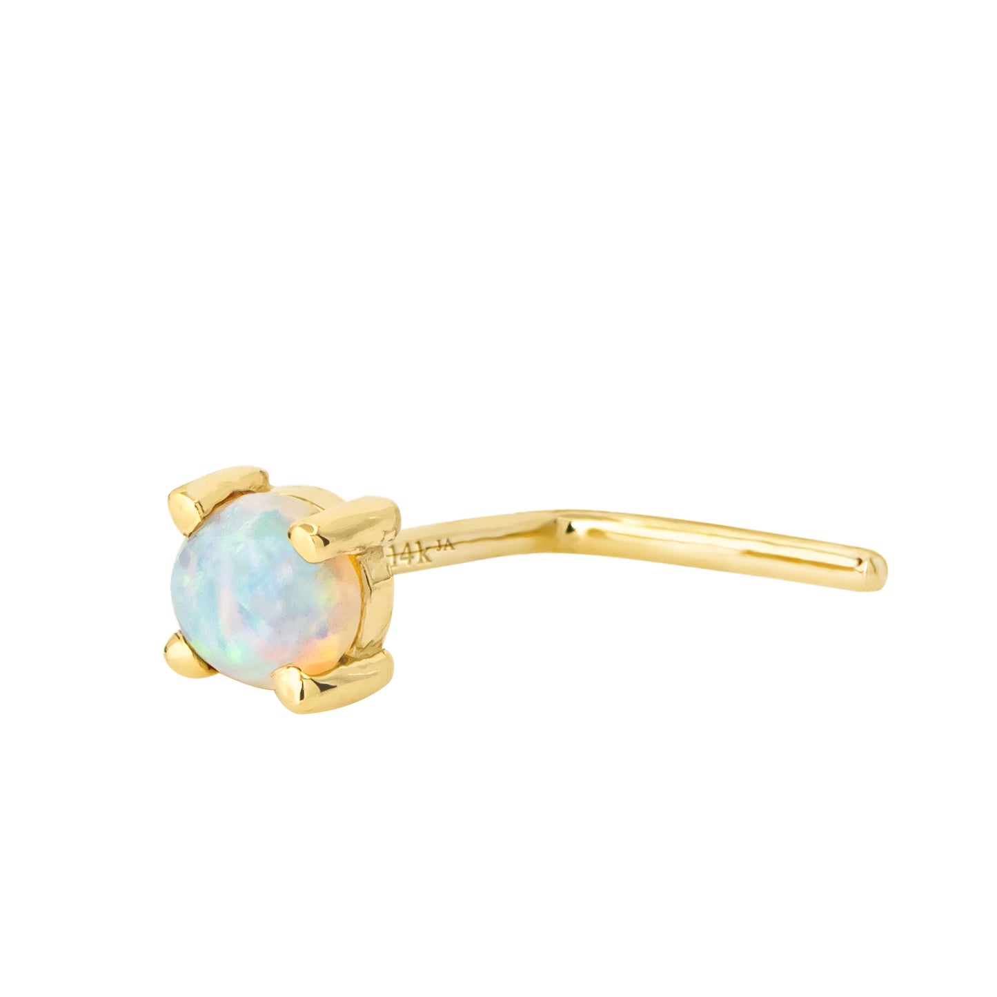 Jewelry Avalanche Natural Australian Opal Nose Stud 22G 14K Gold L-shape Nose Ring Stud