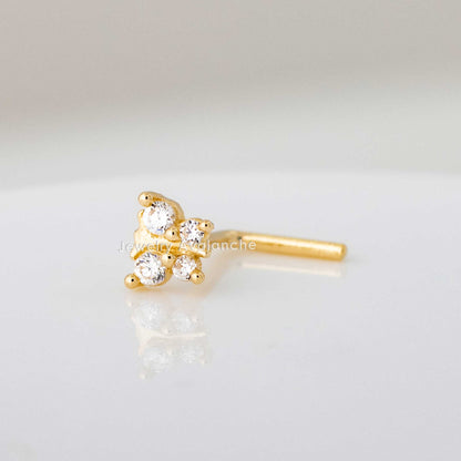 Jewelry Avalanche 20G 14K Yellow Gold Butterfly L-Shape Nose Ring Stud