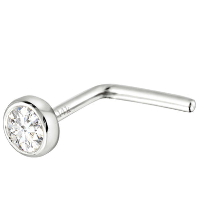Jewelry Avalanche 22G 14K Gold Bezel-set Diamond L-shape Nose Stud