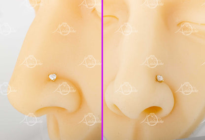 Jewelry Avalanche 22G 14K Gold Heart-shape Moissanite Nose Bone Nose Stud