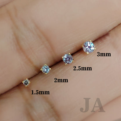 Jewelry Avalanche 22G 14K Gold L-shape Nose Stud with Alexandrite Gemstone