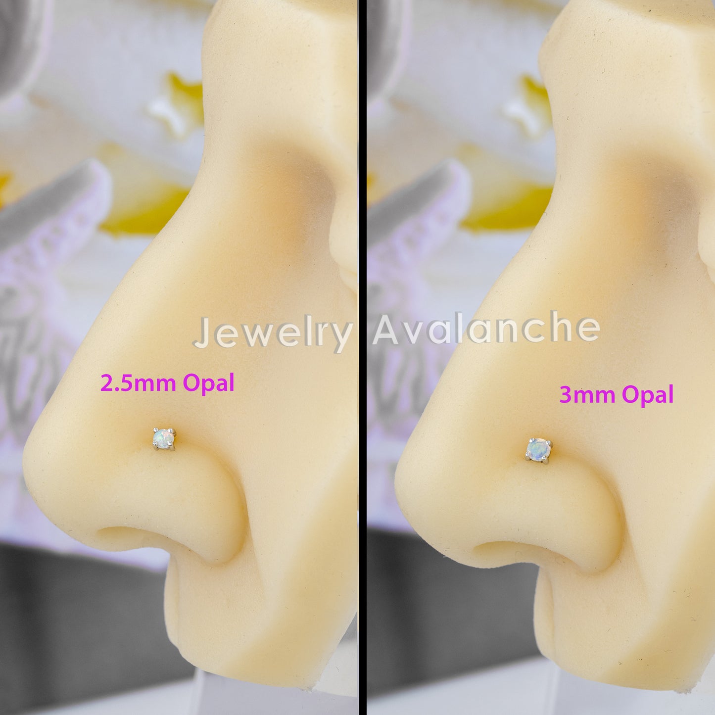 Jewelry Avalanche Natural Australian Opal Nose Stud 22G 14K Gold Nose Bone Nose Ring Stud