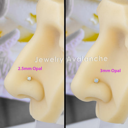 Jewelry Avalanche Natural Australian Opal Nose Stud 22G 14K Gold Nose Bone Nose Ring Stud