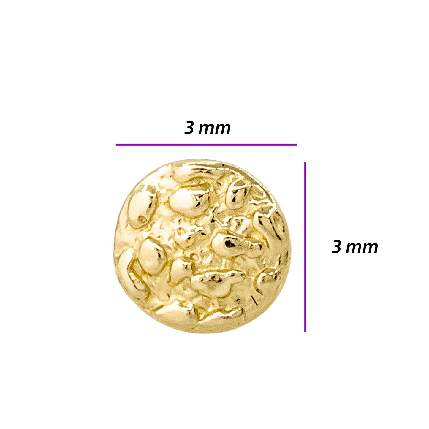 Jewelry Avalanche 20G 14K Yellow Gold Round Nugget L-shape Nose Ring Stud