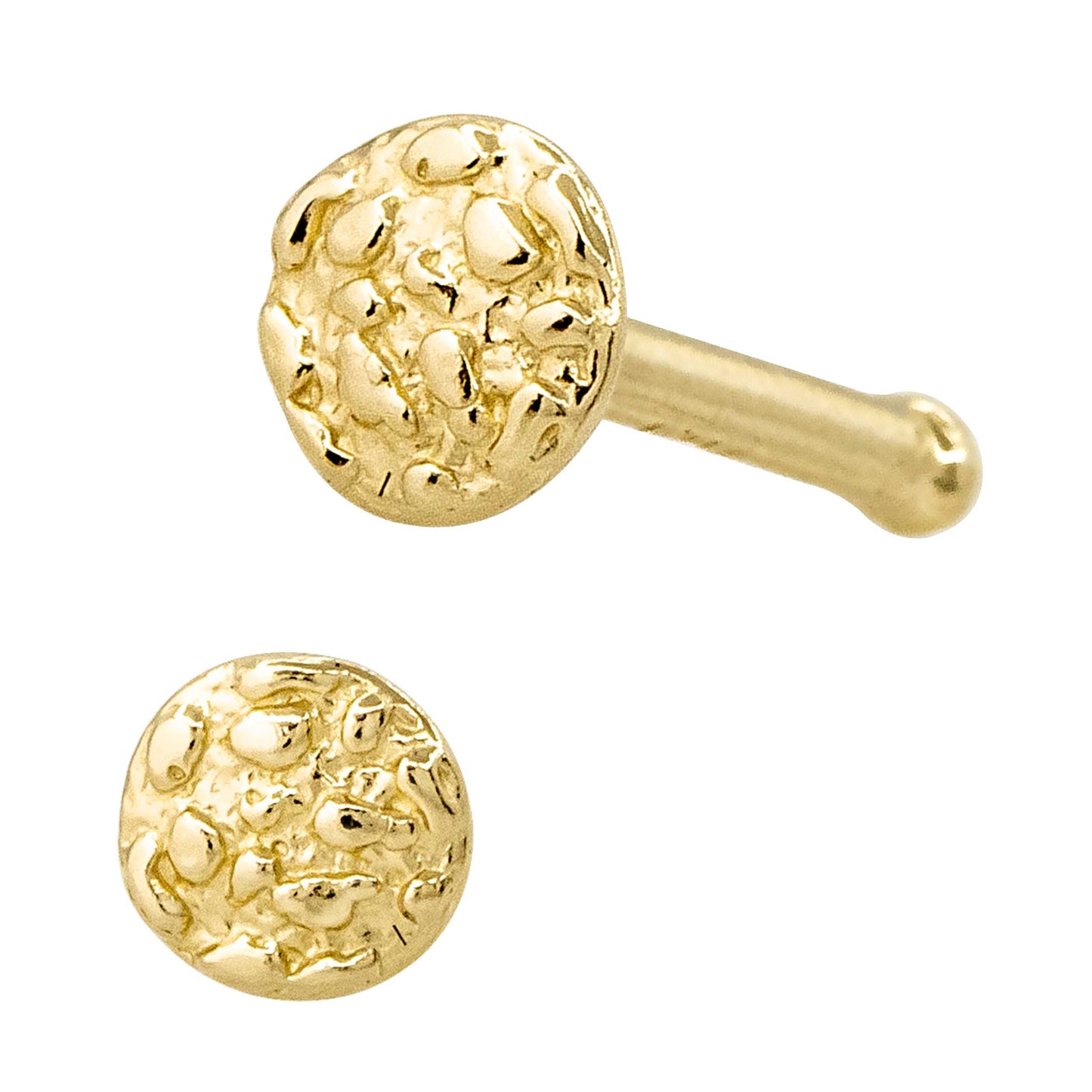 Jewelry Avalanche 20G 14K Yellow Gold Round Nugget Nose Bone Nose Ring Stud