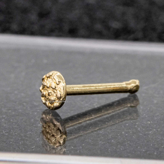 Jewelry Avalanche 20G 14K Yellow Gold Round Nugget Nose Bone Nose Ring Stud