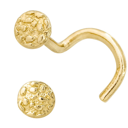 Jewelry Avalanche 20G 14K Yellow Gold Round Nugget Nose Screw Nose Ring Stud