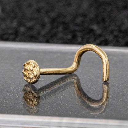 Jewelry Avalanche 20G 14K Yellow Gold Round Nugget Nose Screw Nose Ring Stud