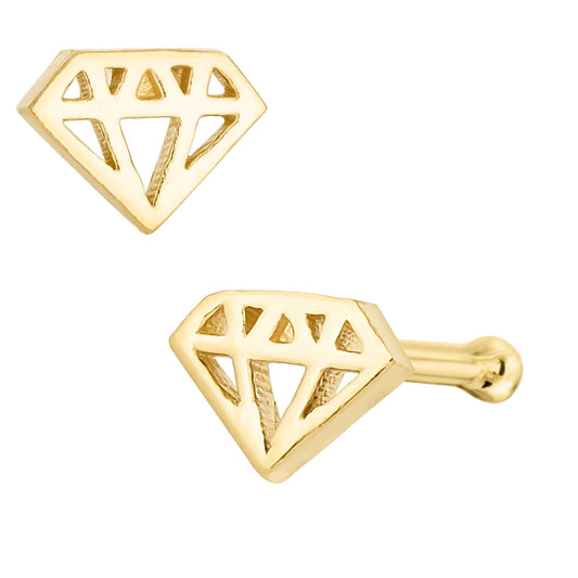 Jewelry Avalanche Diamond icon Top 20G 14K Yellow Gold Nose Bone Nose Ring Stud