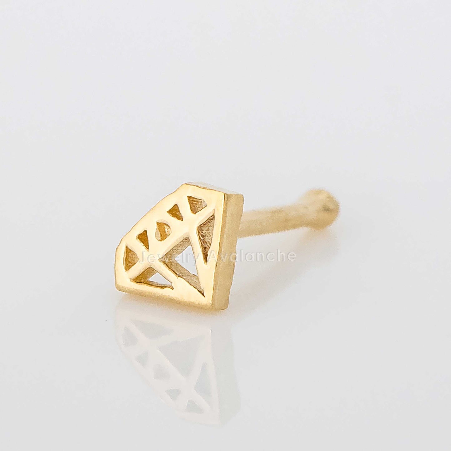Jewelry Avalanche Diamond icon Top 20G 14K Yellow Gold Nose Bone Nose Ring Stud
