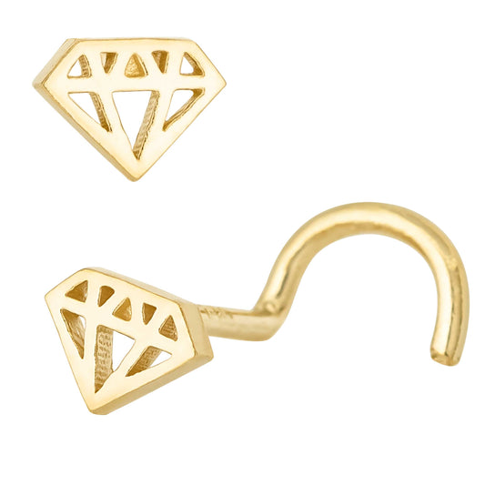 Jewelry Avalanche Diamond icon Top 20G 14K Yellow Gold Nose Screw Nose Ring Stud