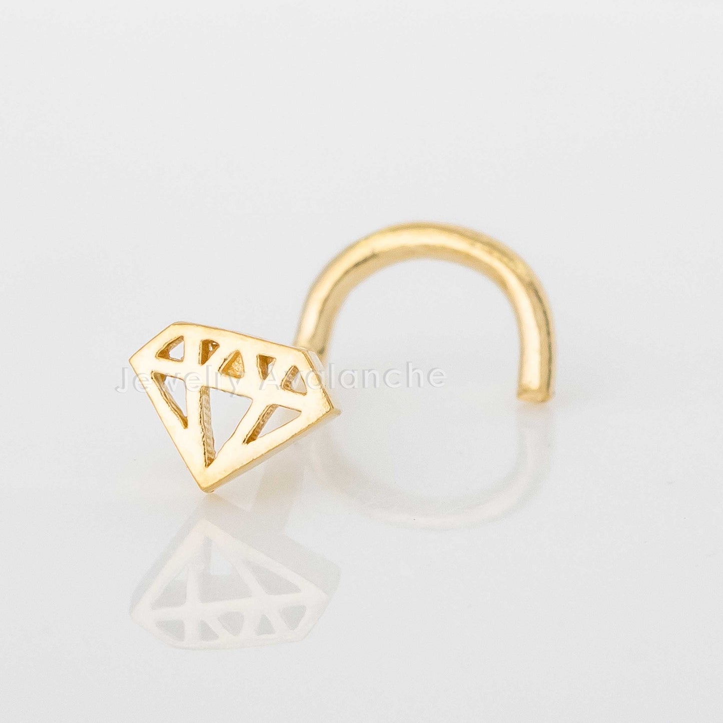 Jewelry Avalanche Diamond icon Top 20G 14K Yellow Gold Nose Screw Nose Ring Stud