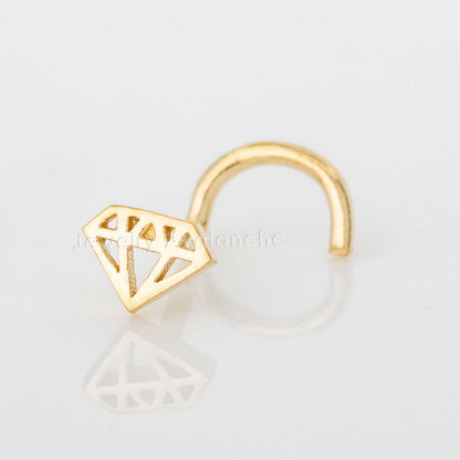 Jewelry Avalanche Diamond icon Top 20G 14K Yellow Gold Nose Screw Nose Ring Stud
