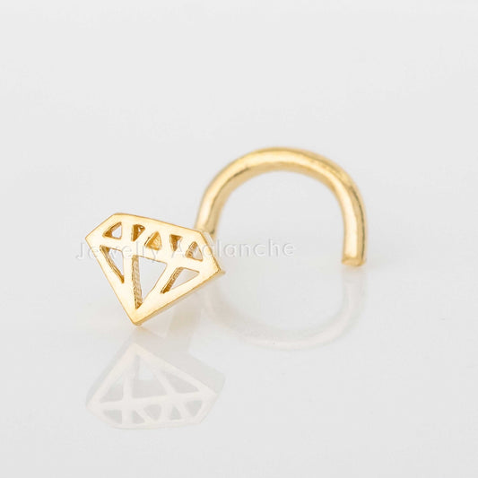 Jewelry Avalanche Diamond icon Top 20G 14K Yellow Gold Nose Screw Nose Ring Stud