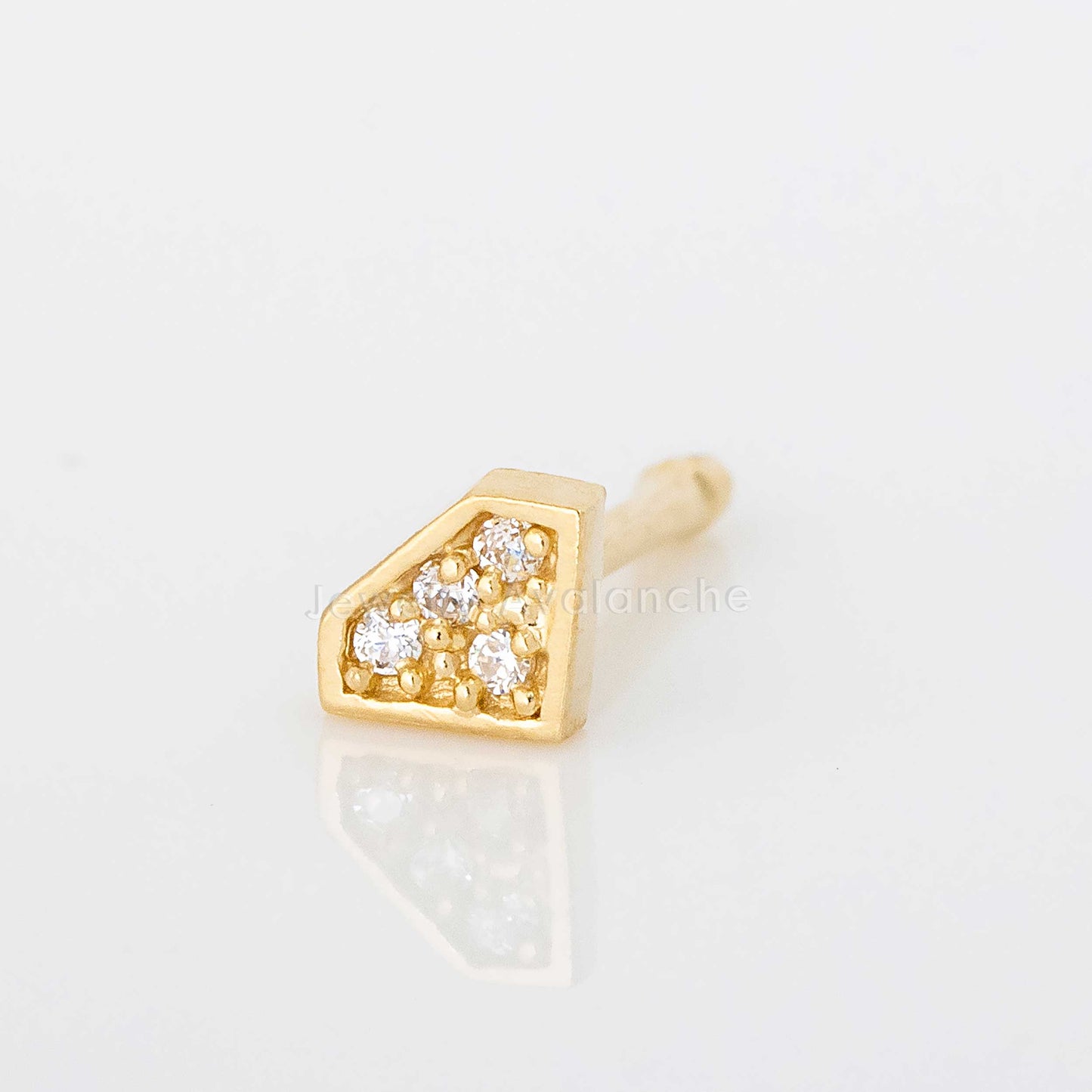 Jewelry Avalanche CZ Accented Diamond icon 20G 14K Yellow Gold Nose Bone Nose Ring Stud