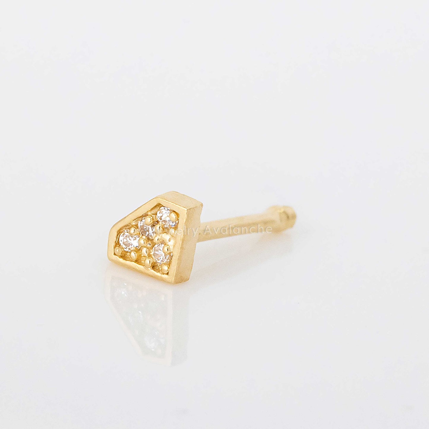 Jewelry Avalanche CZ Accented Diamond icon 20G 14K Yellow Gold Nose Bone Nose Ring Stud