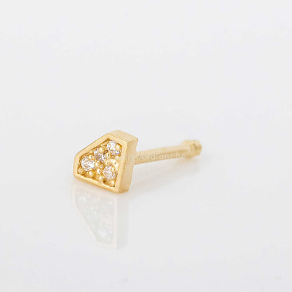 Jewelry Avalanche CZ Accented Diamond icon 20G 14K Yellow Gold Nose Bone Nose Ring Stud